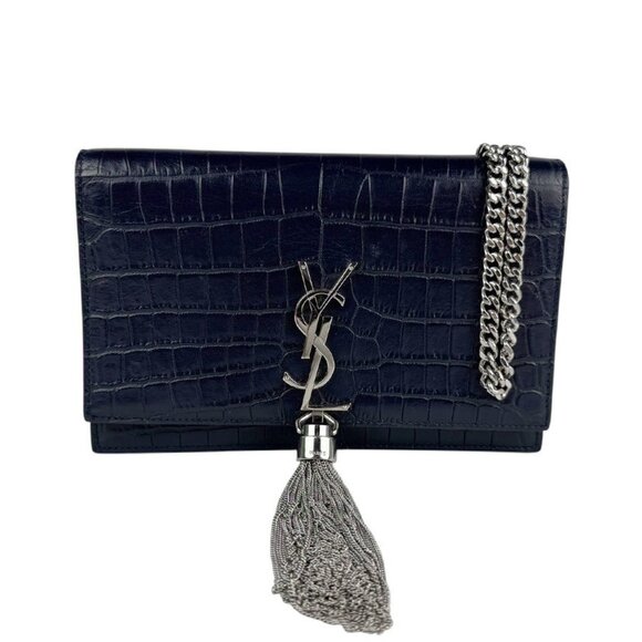 SAINT LAURENT Navy Leather Wallet - Picture 1 of 5